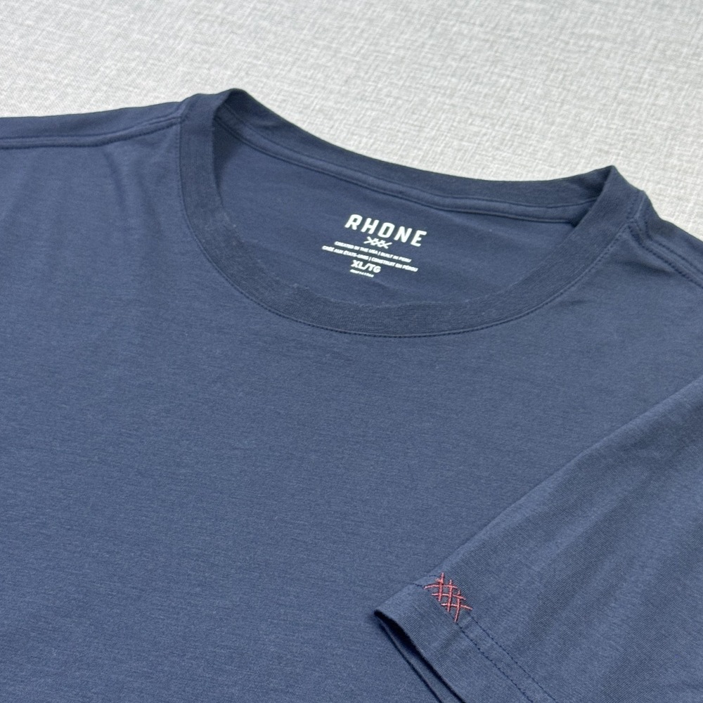 Rhone Gym T-Shirt Mens XL Blue Crew Neck Short Sleeve Cotton Modal